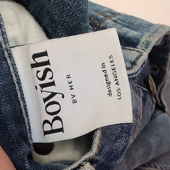 Boyish Dempsey High Rise Button Fly Distressed Raw Hem Denim Jeans Size 25 - Picture 9 of 11